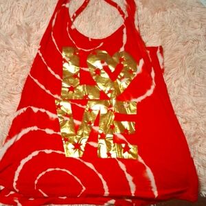 Red and Gold Women's Top